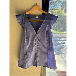 Banana Republic Sleeveless Buttoned Blouse Women’s Size 10 Blue Basic